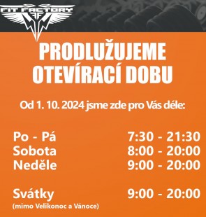 Nová, prodloužená otevírací doba